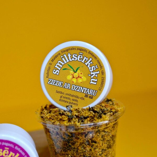 Smiltsērkšķu ziede ar dzintaru, 20ml